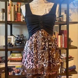 American Rag Dress | Animal Print Skirt & Black Top | Small